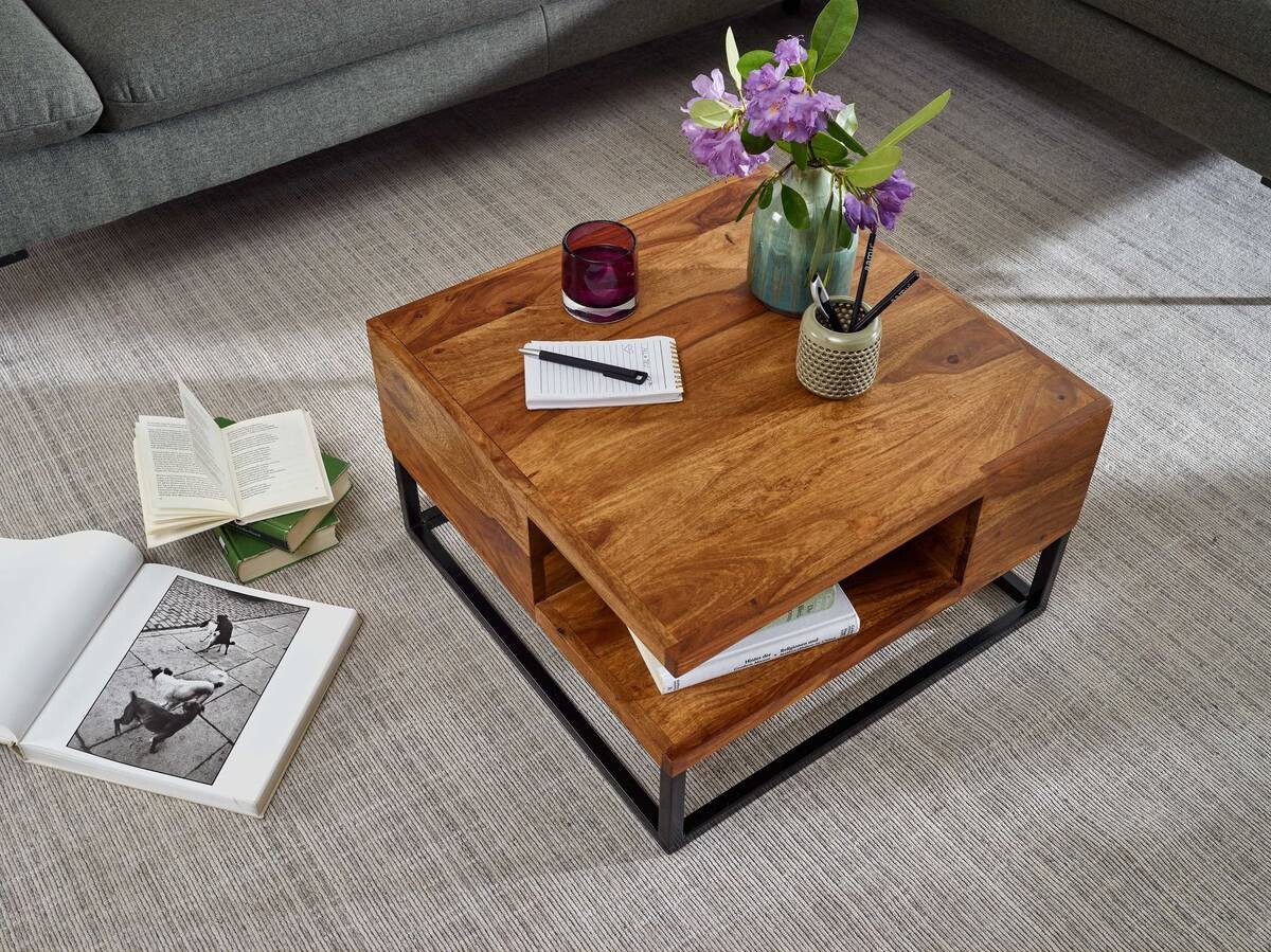 Wohnling Couchtisch braun B/H/T: ca. 60x35x60 cm