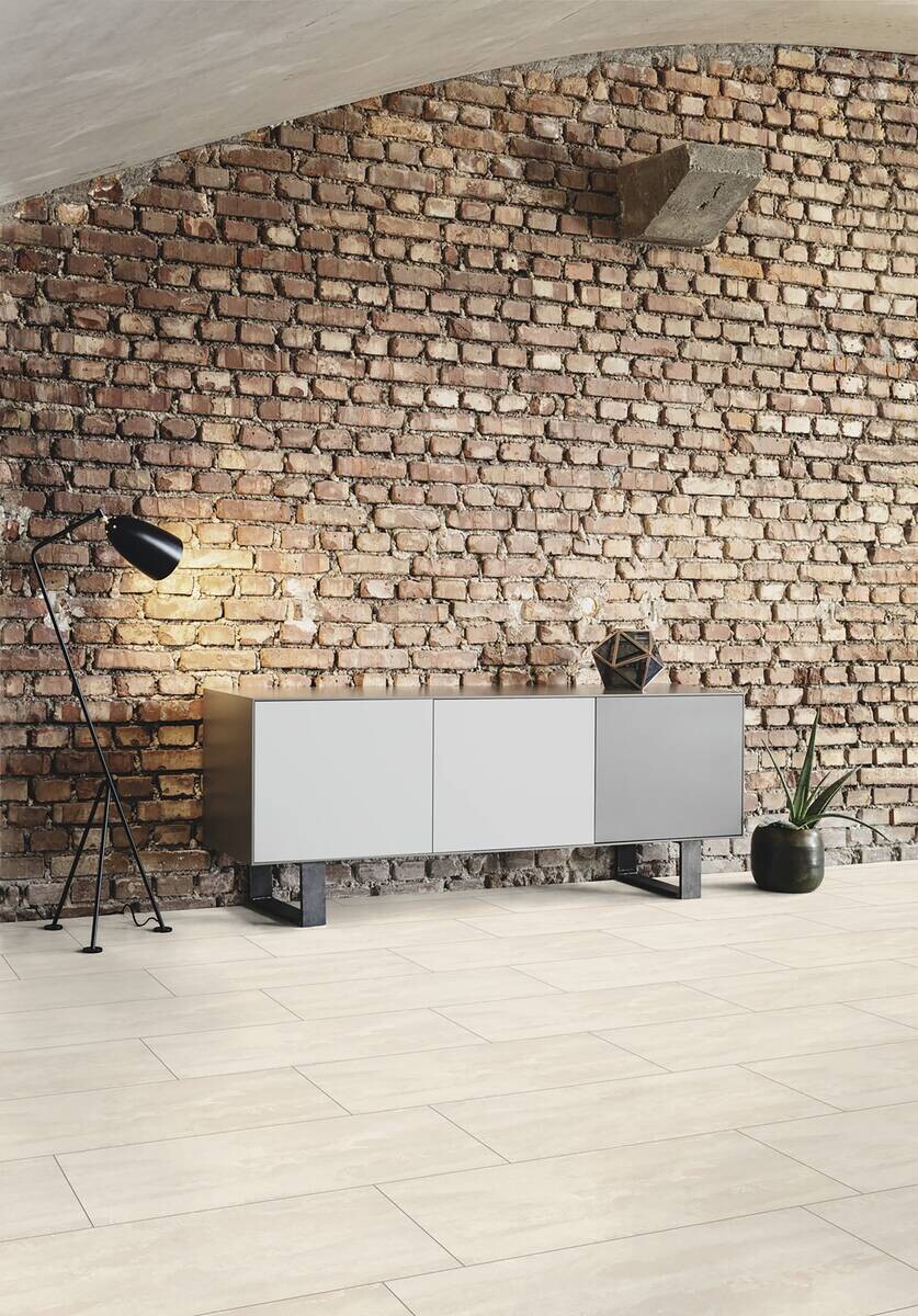 Laminatboden Beton hell ca. 2,316m² im Paket B/L: ca. 33x63,8 cm pro Paket