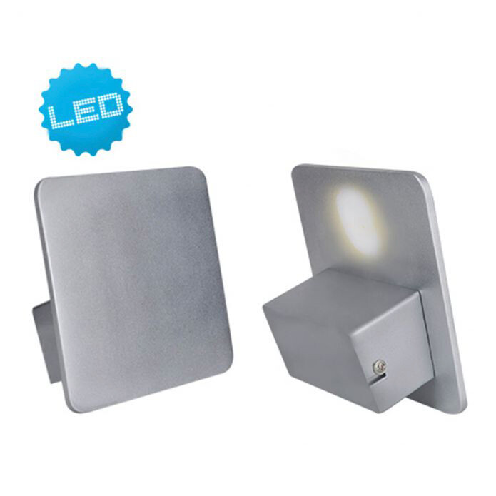 Näve Leuchten LED Wandleuchte NV1154559 silber Aluminium B/H/T: ca. 14x6x14 cm 1 Brennstellen