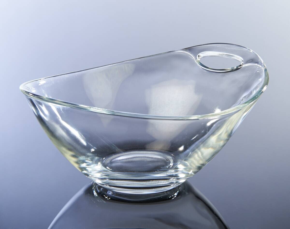 Schale klar Glas B/H/L: ca. 18x10x18 cm