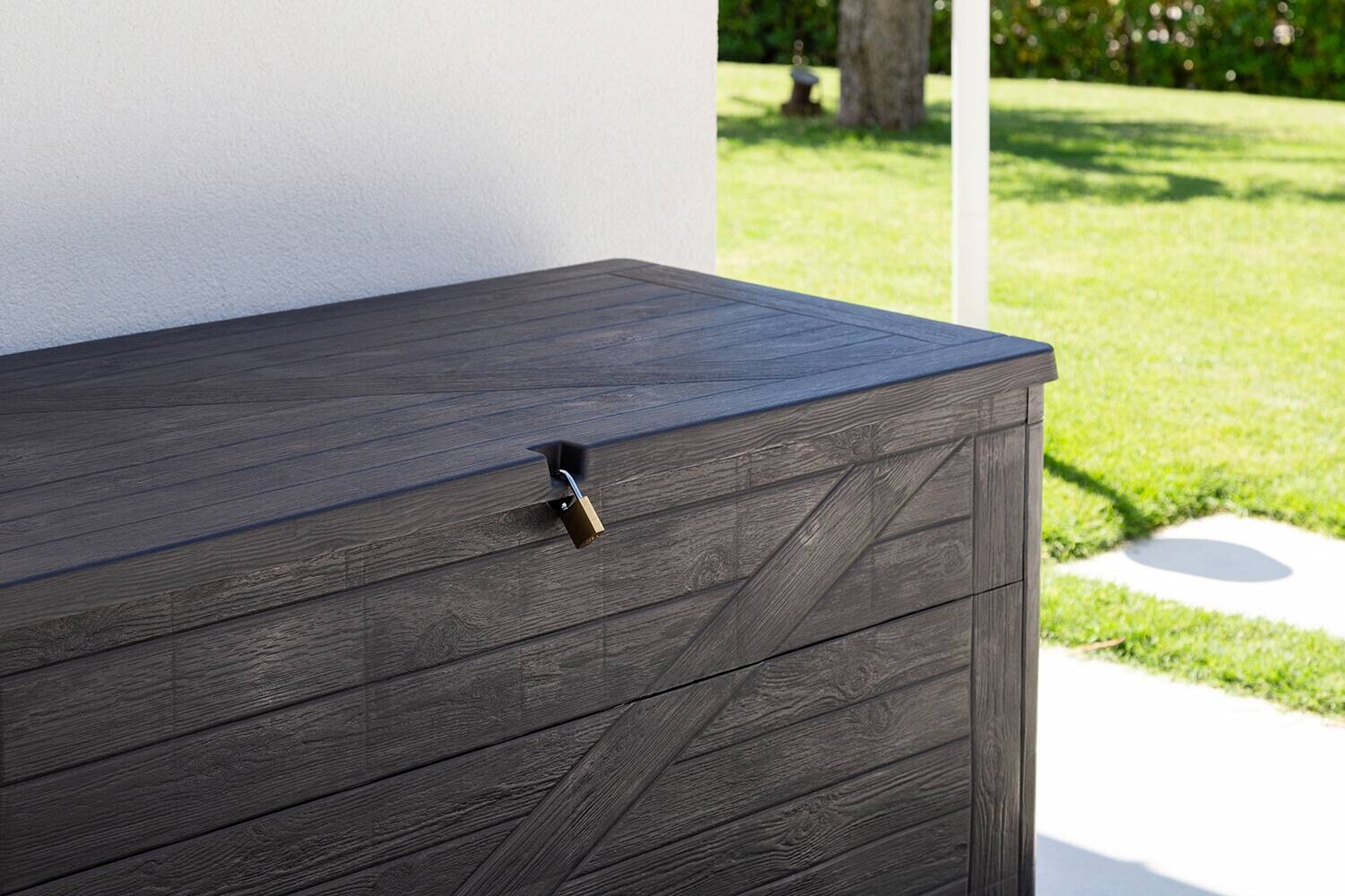 Toomax Aufbewahrungsbox Wood anthrazit Kunststoff B/H/L: ca. 63x56x120 cm