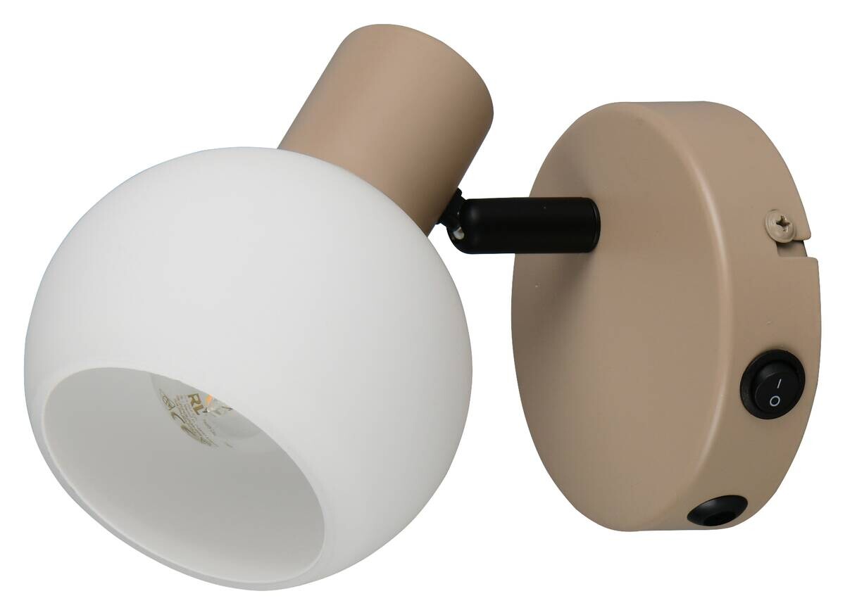 Reality Leuchten Spots Boba beige Metall B/H: ca. 10x13,5 cm E14 1 Brennstellen