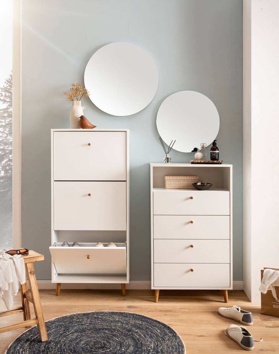 Schuhkipper Bjarne weiß matt B/H/T: ca. 59,8x131x19,55 cm Schuhkipper Bjarne weiß matt B/H/T: ca. 59,8x131x19,55 cm