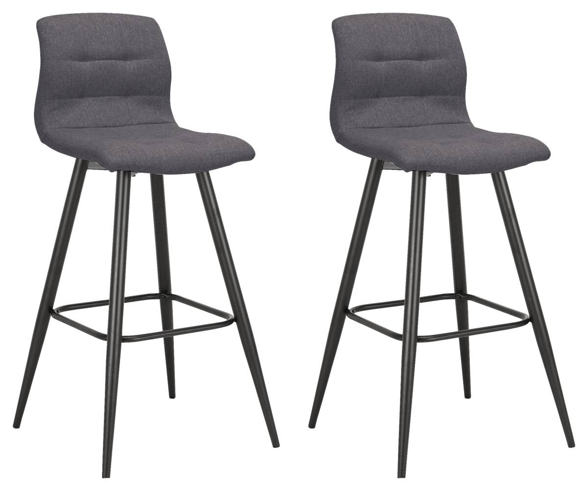 Barhocker SIMONE 2er-Set anthrazit Webstoff B/H/T: ca. 42x103x51 cm