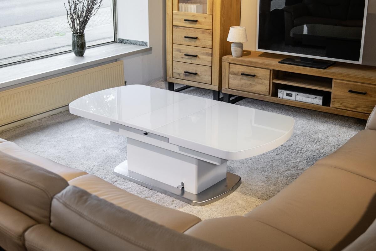 Couchtisch Levi weiß MDF B/H/T: ca. 135x50x75 cm