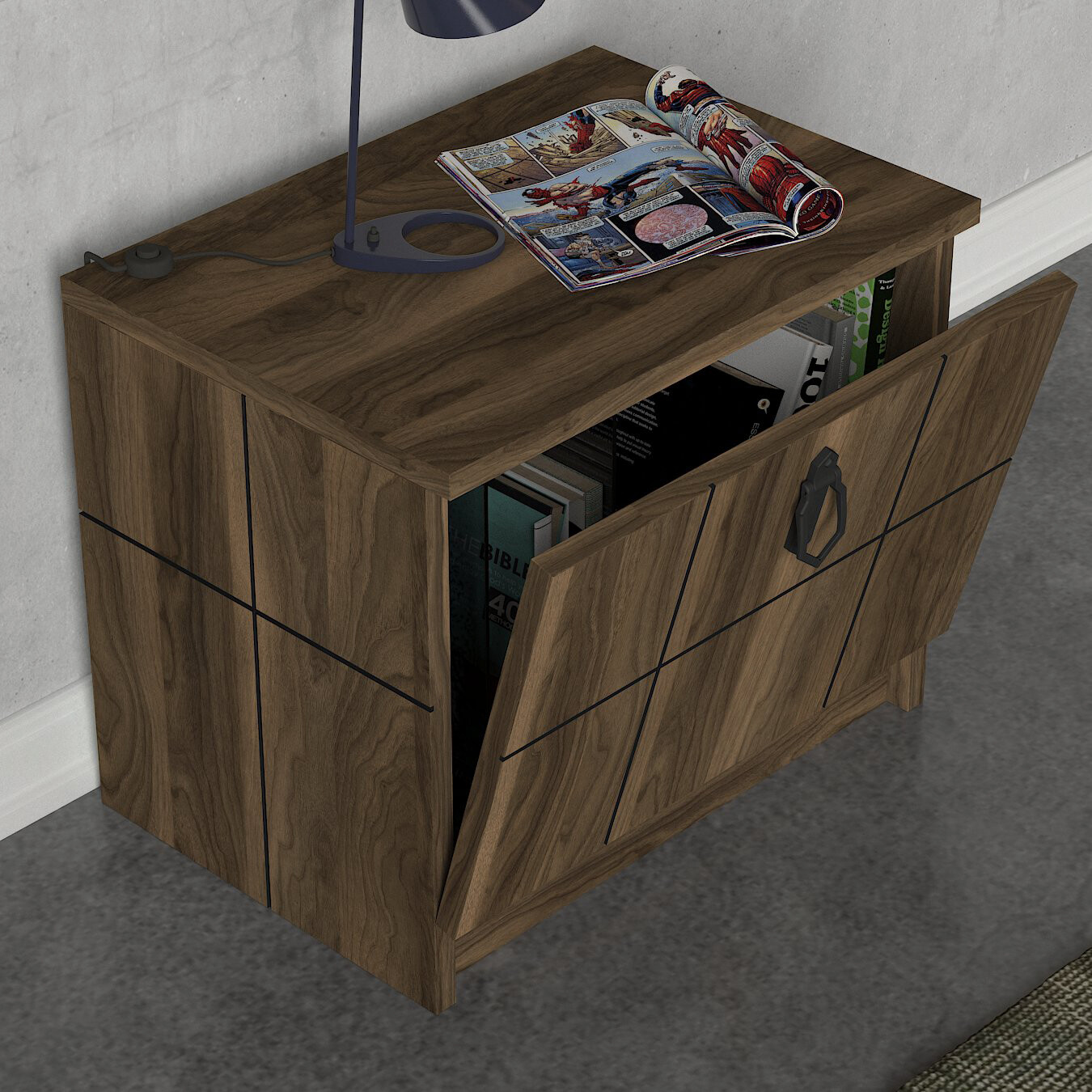 Nachtkonsole Lost walnuss Nachbildung B/H/T: ca. 49x41x35 cm Nachtkonsole Lost walnuss Nachbildung B/H/T: ca. 49x41x35 cm