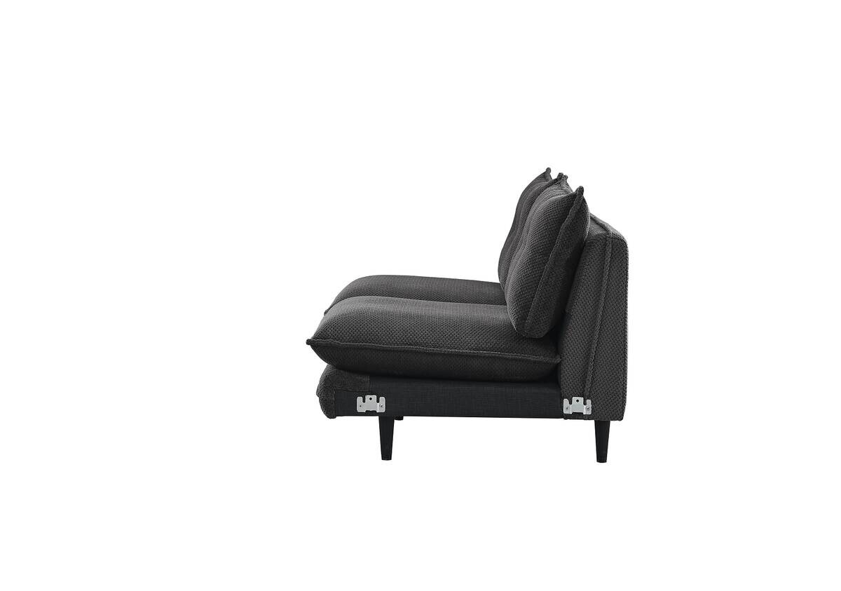 Ecksofa grau Webstoff B/H/T: ca. 288x88x168 cm