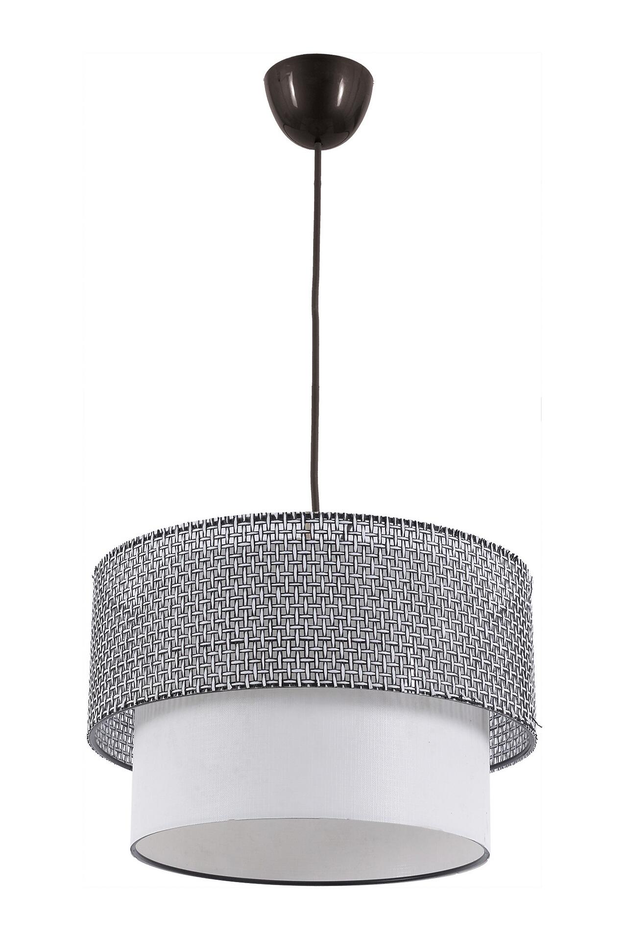 Opviq Pendelleuchte Coral grau weiß Baumwolle Metall B/H/T/L/D: ca. 30x70x30x30x30 cm E27 1 Brennstellen