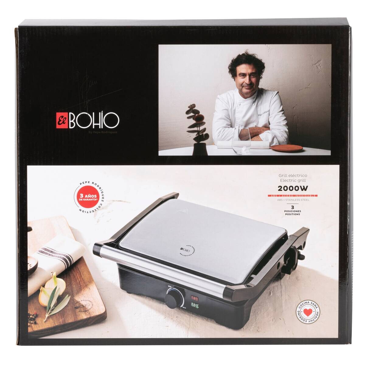 BERGNER Kontaktgrill silber B/H/L: ca. 15x37x38 cm