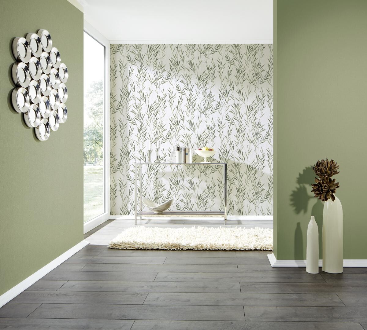 Vliestapete Struktur hellgrün B/L: ca. 53x1005 cm