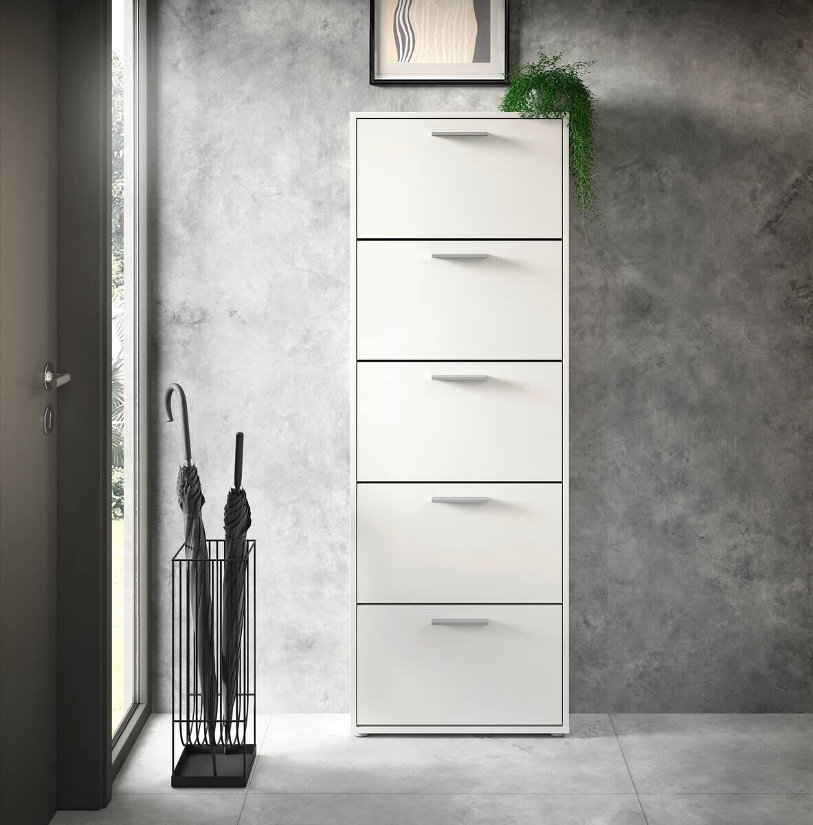 Schuhkipper SAM weiß B/H/T: ca. 59x169x17 cm