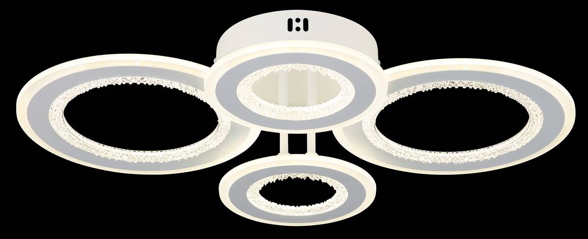 GLOBO LED-Deckenleuchte weiß klar Opal Kunststoff Metall B/H/L: ca. 42x12x59 cm 1 Brennstellen