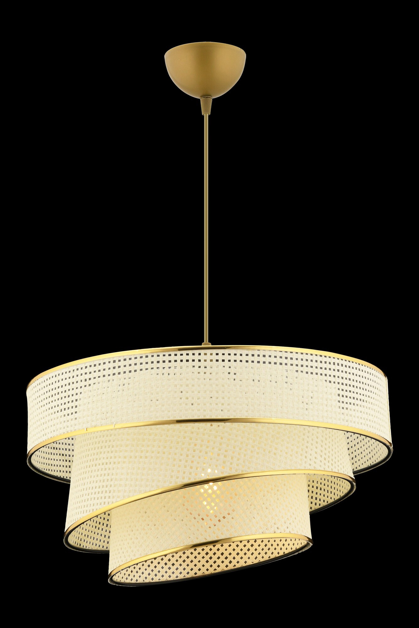 Opviq Pendelleuchte Couper gold weiß Baumwolle Metall B/H/L: ca. 40x72x40 cm E27 1 Brennstellen