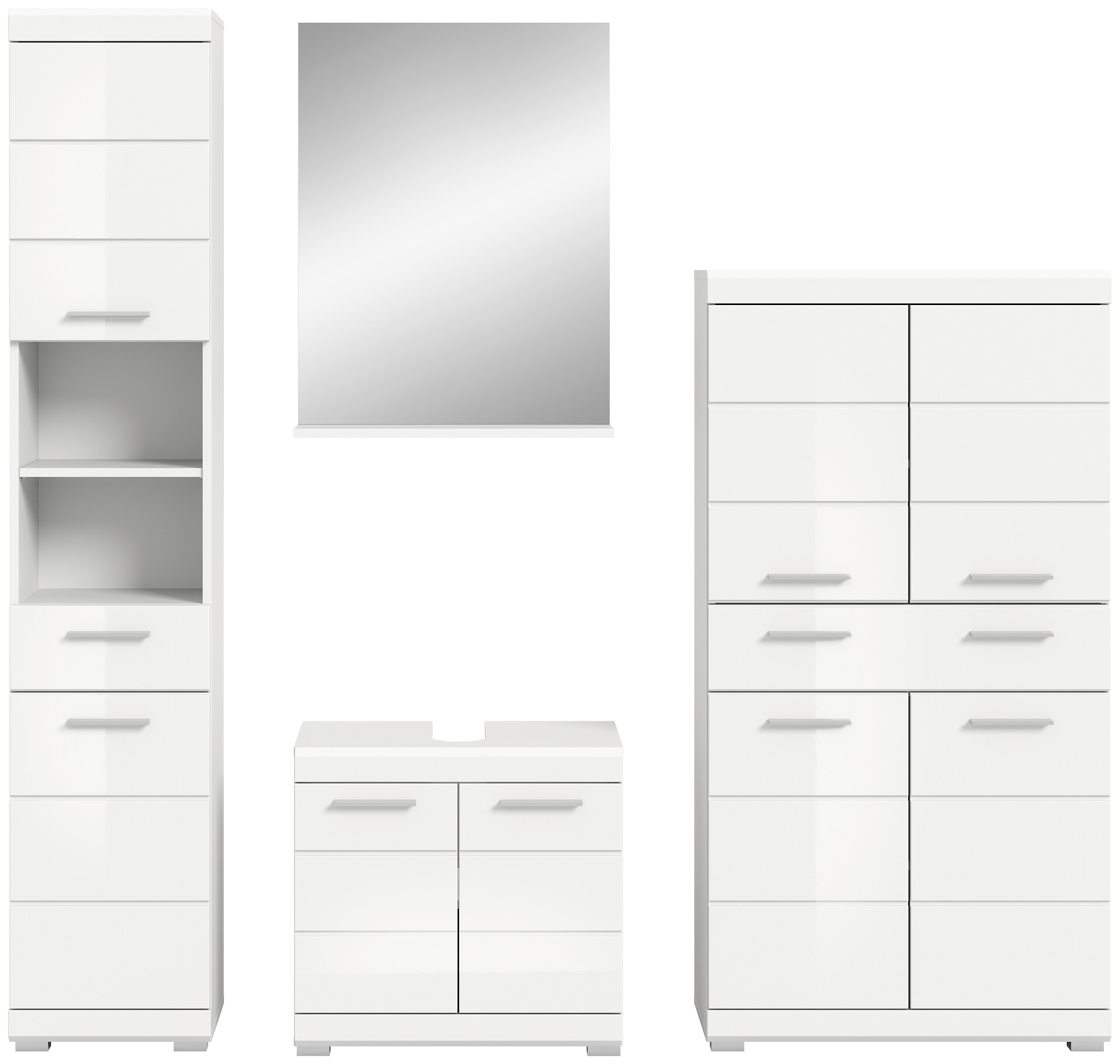 Badezimmer-Set Scout weiß weiß Hochglanz B/H/T: ca. 186x191x34 cm