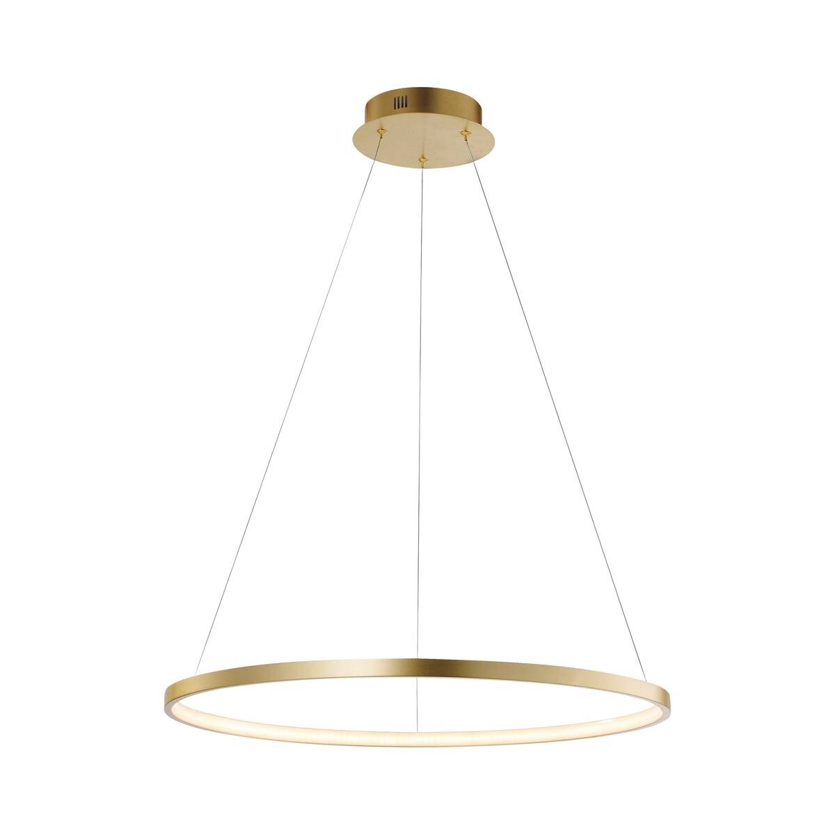 Just Light LED-Pendelleuchte CIRCLE 11524-12 weiß gold Kunststoff Metall H/D: ca. 120x60 cm 1.0 Brennstellen
