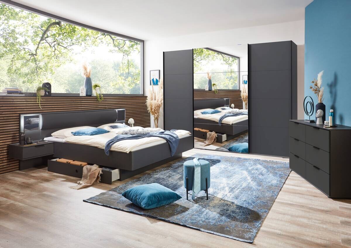 Bettanlage Barcelona Graphit Liegefläche B/L: ca. 180x200 cm