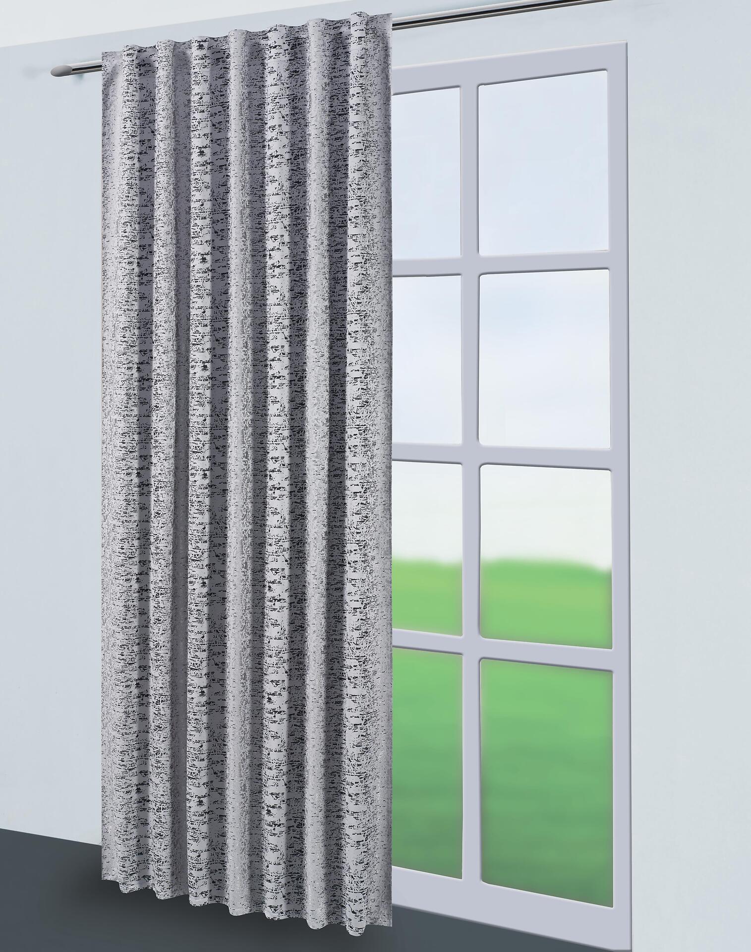 Kombivorhang Gizem silber B/L: ca. 140x245 cm