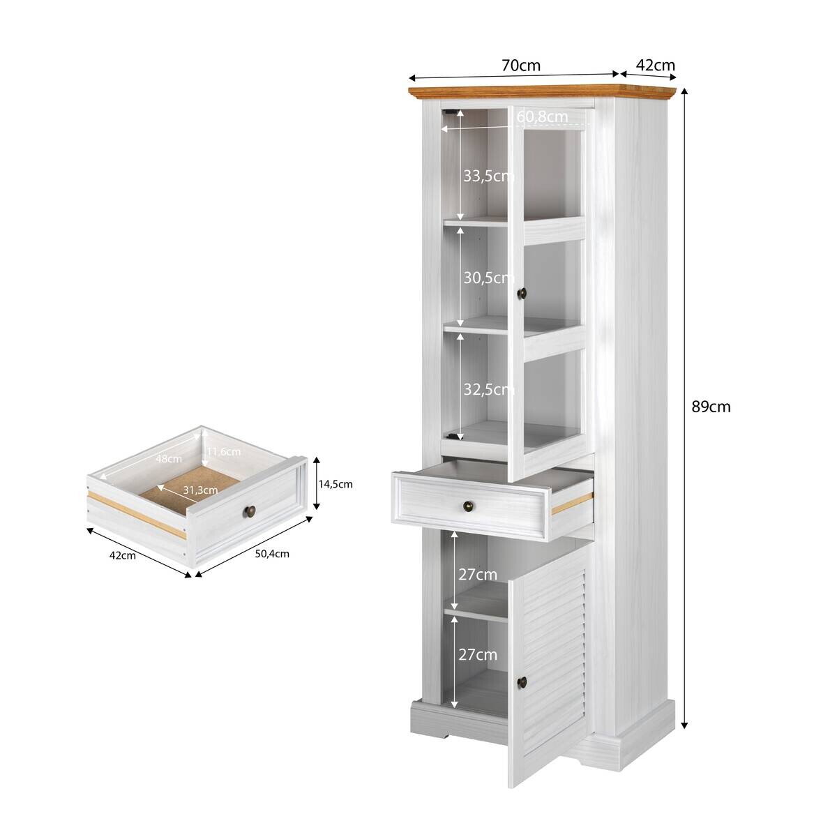 Vitrine Breda B/H/T: ca. 70x195x42 cm