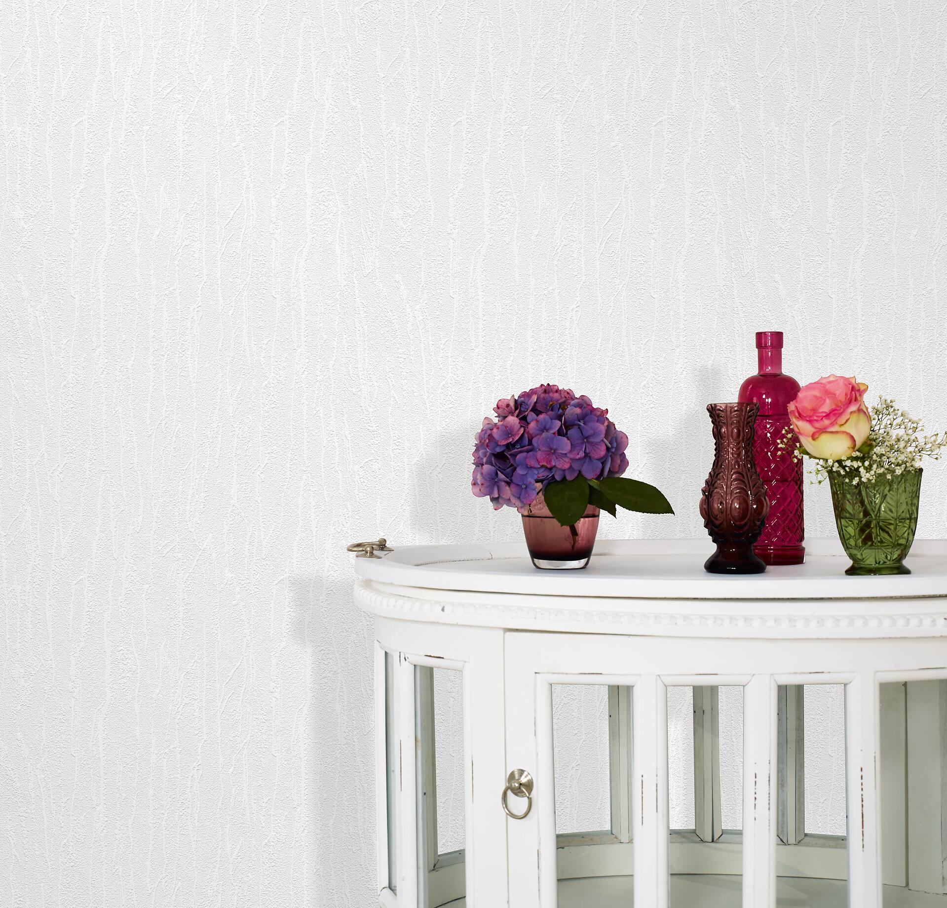 Vinyltapete Struktur weiß B/L: ca. 53x1005 cm