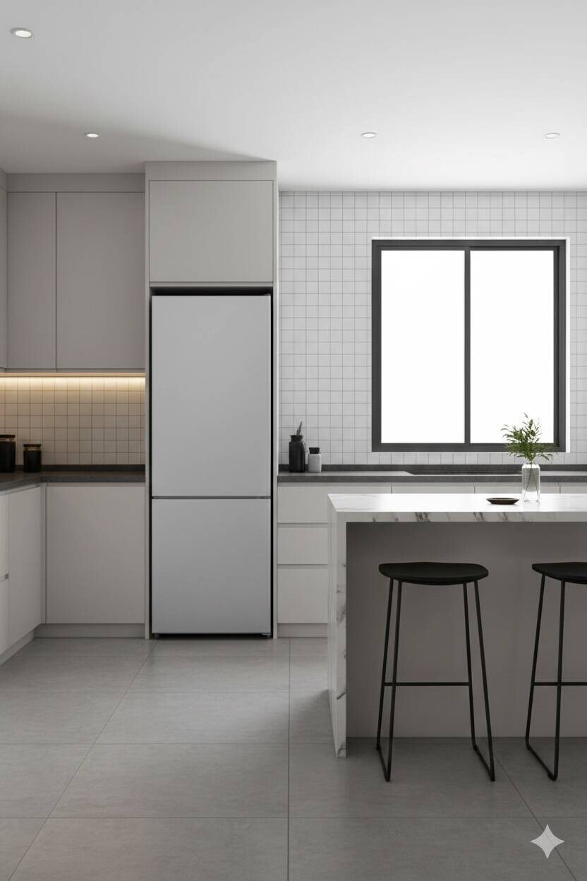 POCOline Kühl-/Gefrierkombination KGK144-205IX Inox B/H/T: ca. 54x144x55 cm