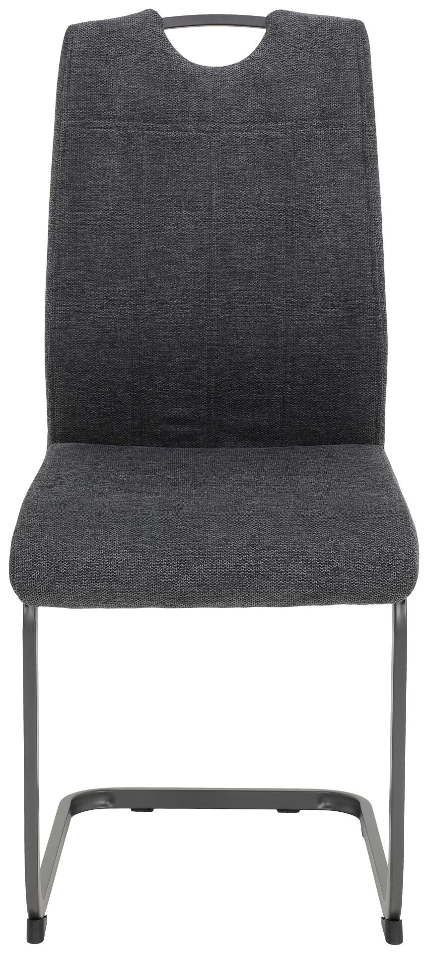 Stuhl 4er Set BRITTA anthrazit grau Microfaser Metall B/H/T: ca. 44x100x59 cm