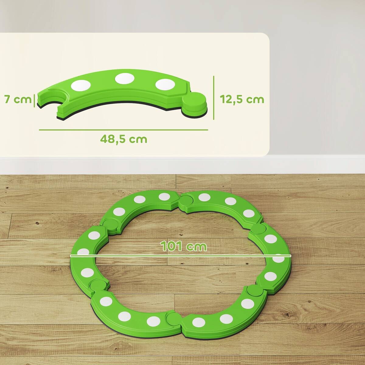 AIYAPLAY Kinder Schwebebalken grün B/H/L: ca. 101x7x101 cm