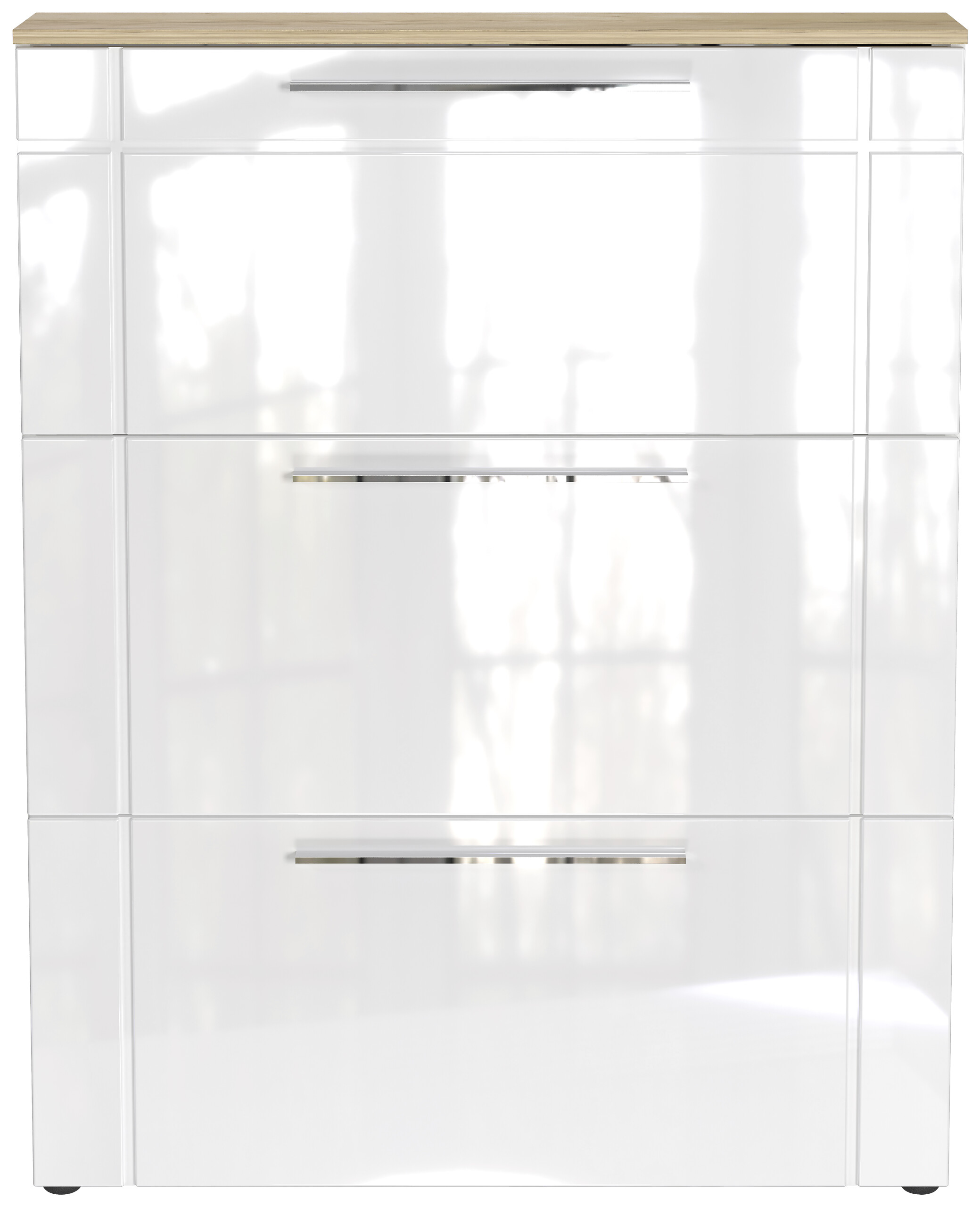 Schuhschrank Astona weiß weiß Hochglanz B/H/T: ca. 100x129x20 cm