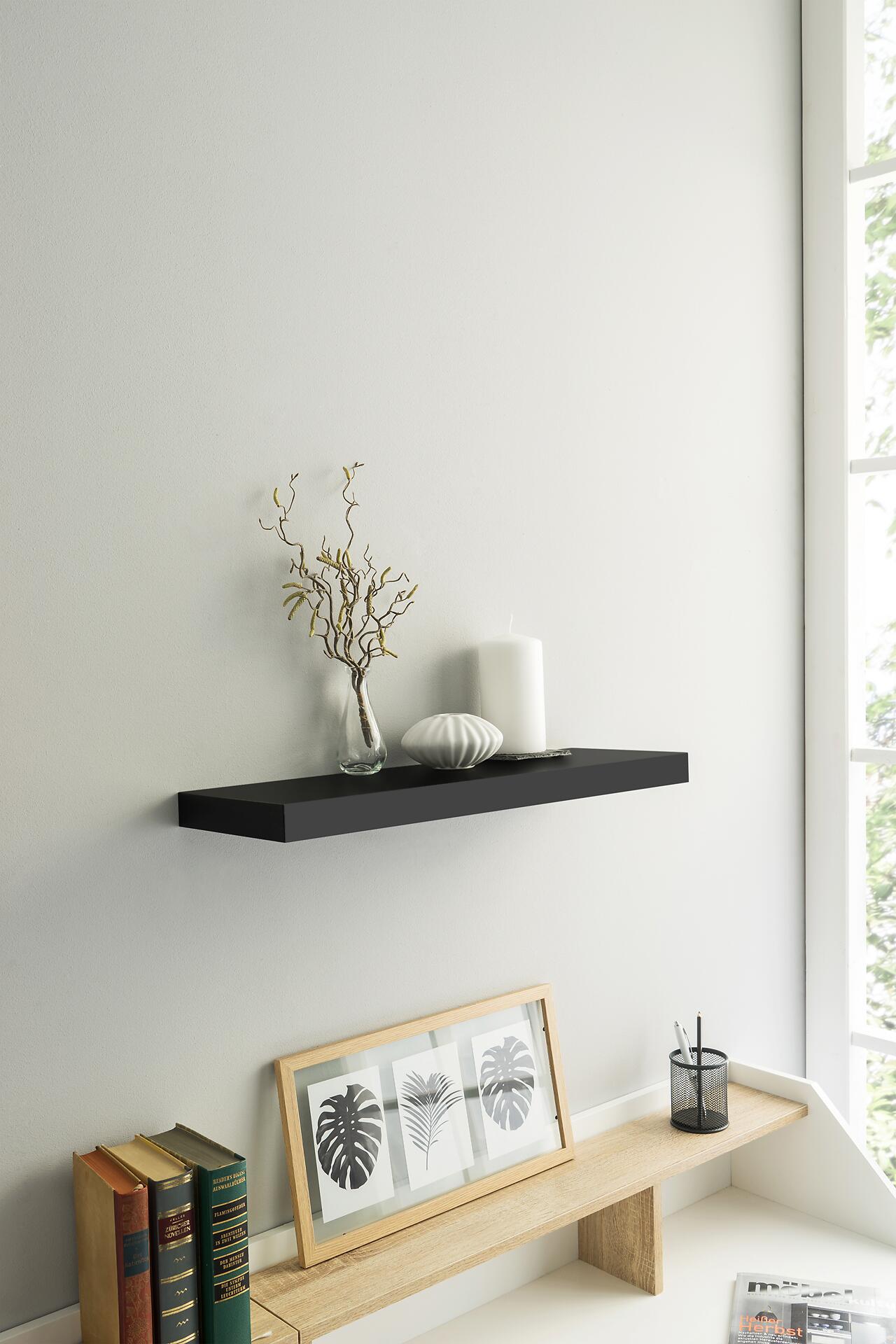 Wandboard Shelvy 60 schwarz B/H/T: ca. 60x4x24 cm
