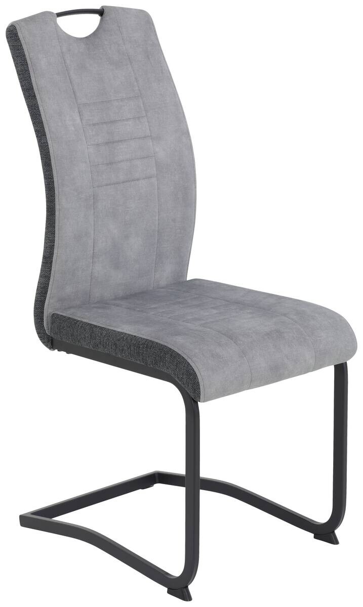 Schwingstuhl Riga, 2er-Set hellgrau Webstoff B/H/T: ca. 44x100x60 cm