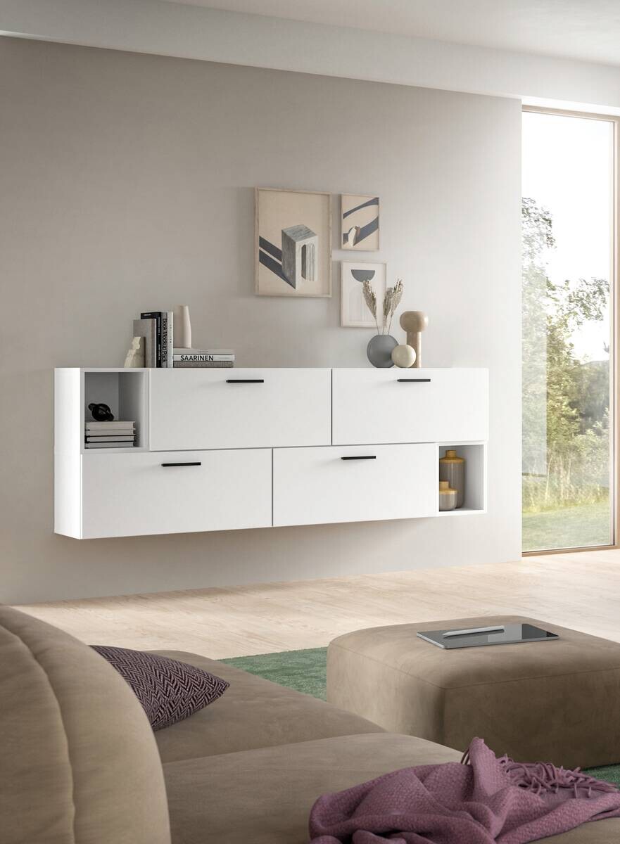 Wohnwand-Set TheOne weiß B/H/T: ca. 75x32x34 cm