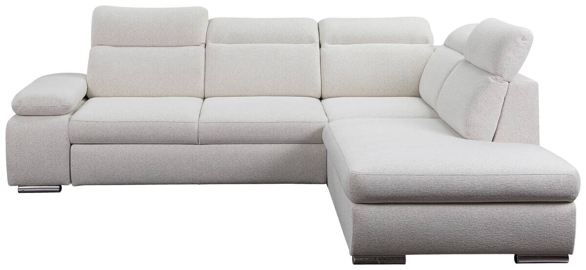 Ecksofa mit Bettfunktion und Bettkasten beige Microfaser B/H/T: ca. 282x100x232 cm