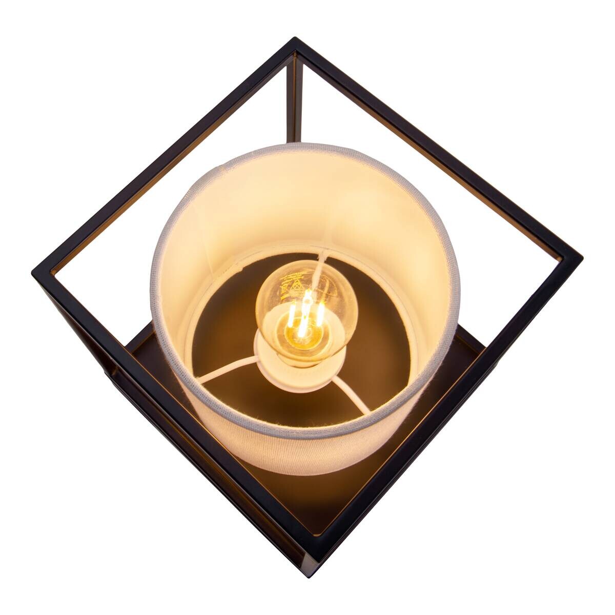 Näve Leuchten Tischleuchte 3190523 weiß Metall Textil B/H/T: ca. 15x17x15 cm E14 1 Brennstellen