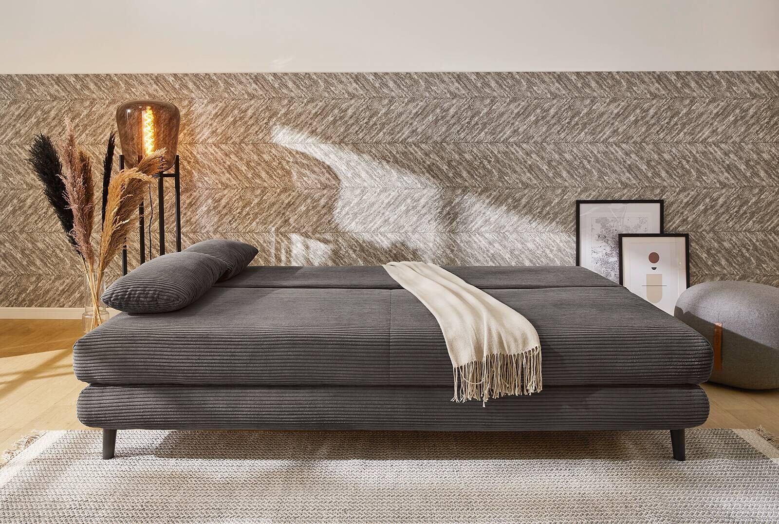 Schlafsofa grau Microfaser B/H/T: ca. 202x74x99 cm Schlafsofa grau Microfaser B/H/T: ca. 202x74x99 cm