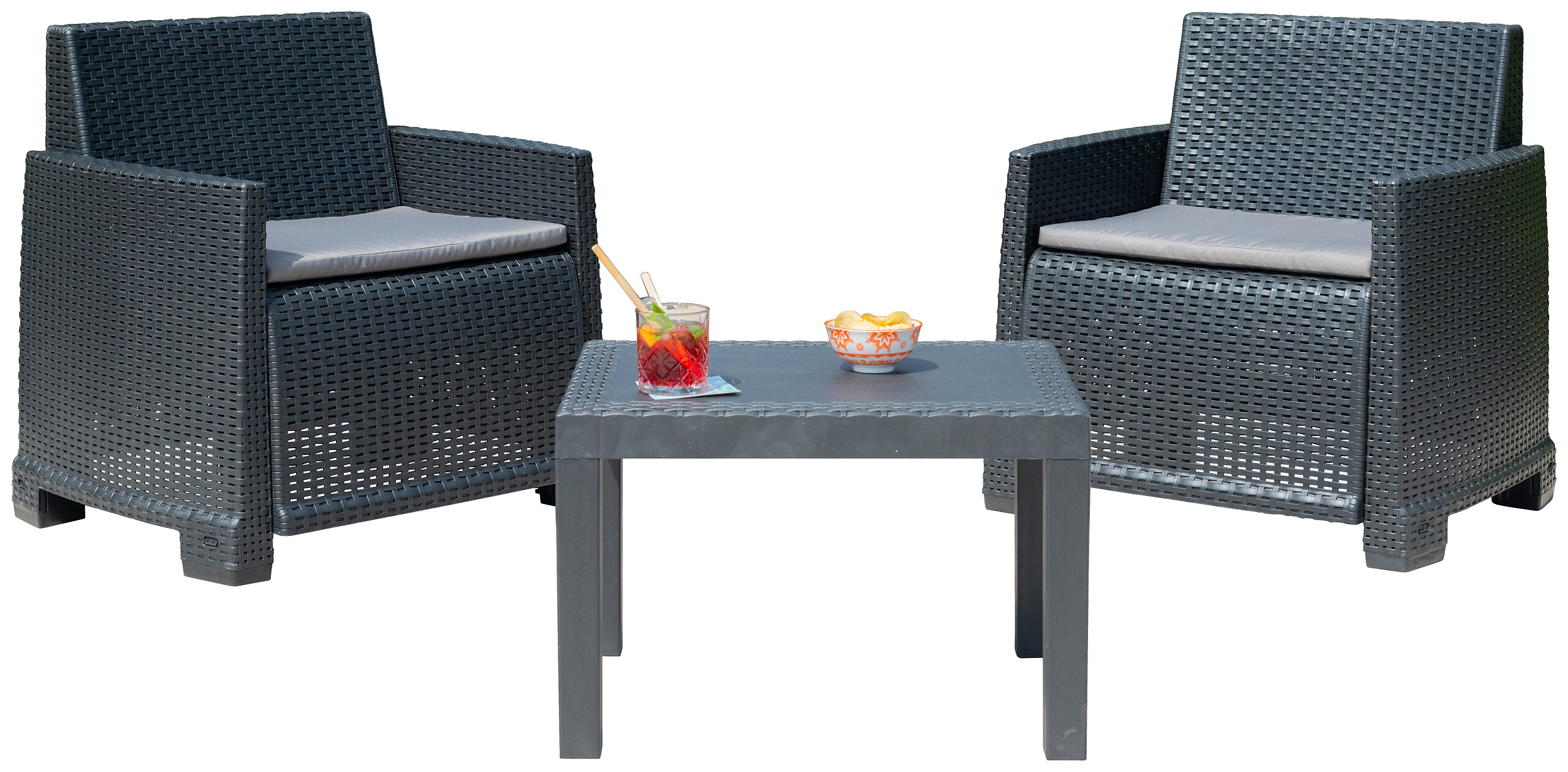 ProGarden Loungeset Orta anthrazit Kunststoff