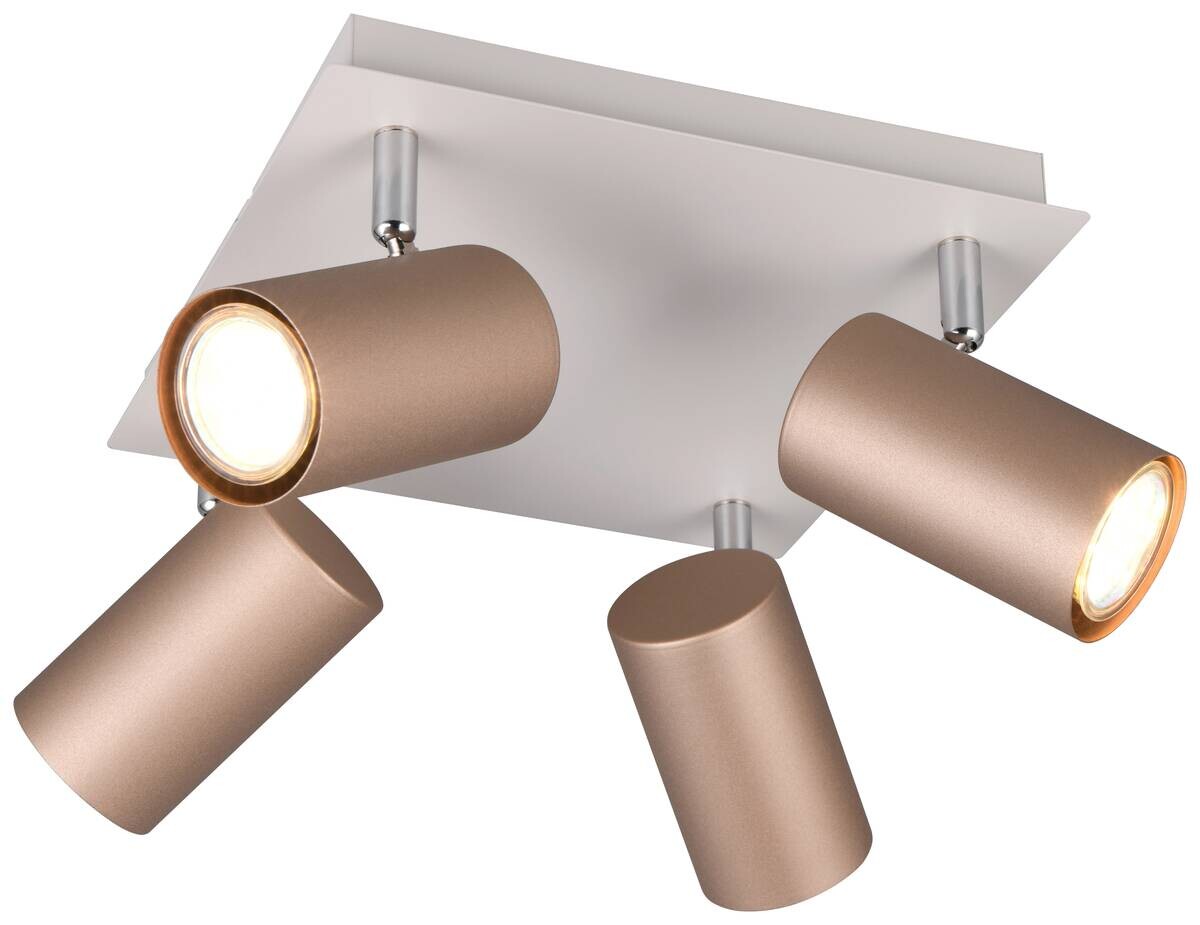 Reality Leuchten Spots Marley kaffee Metall B/H/L: ca. 24x24x15 cm null 4 Brennstellen