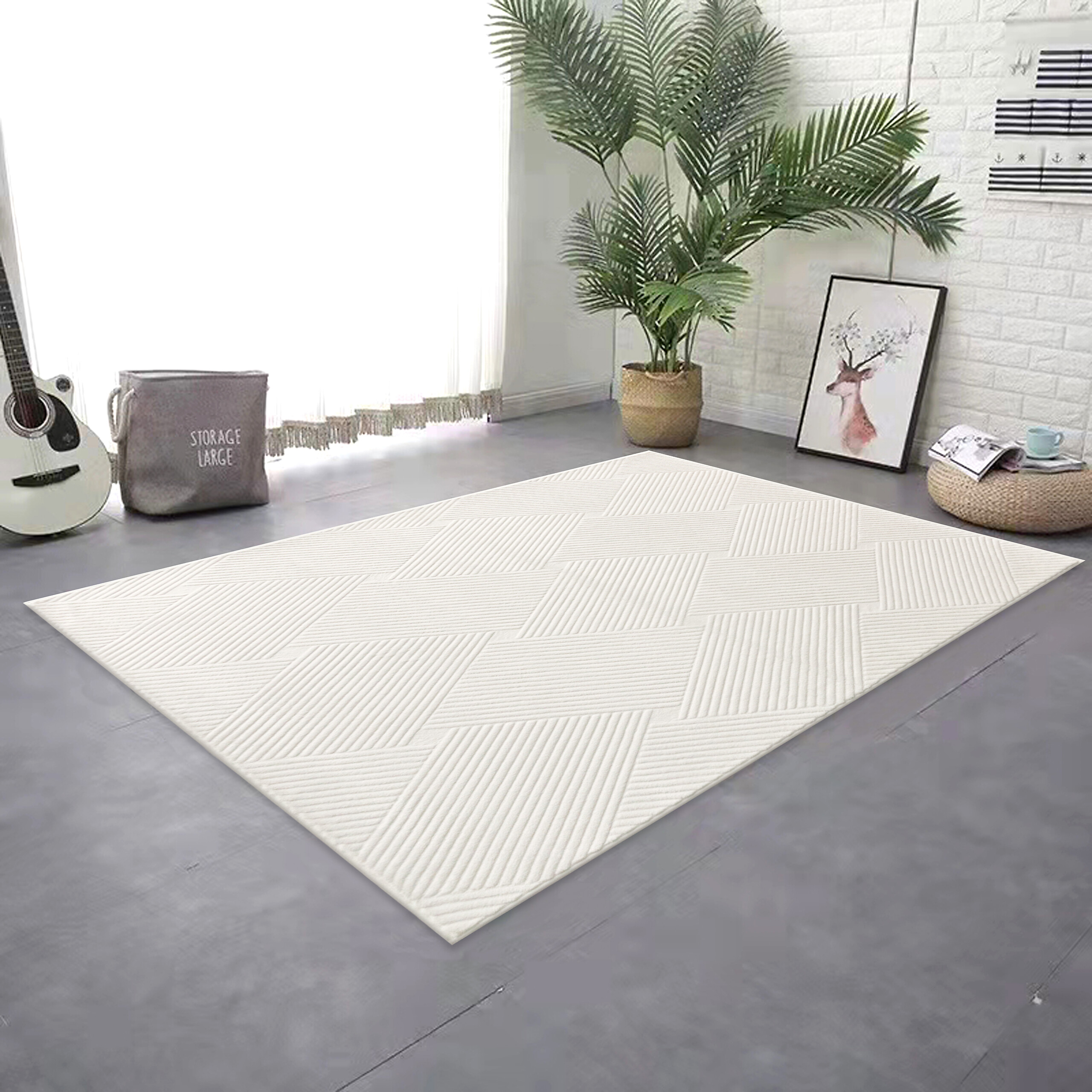 Fellimitat Monaco beige B/L: ca. 80x150 cm