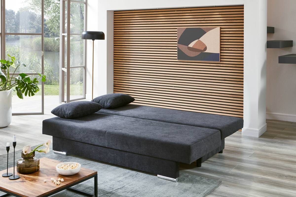 Schlafsofa Grenoble anthrazit Microfaser B/H/T: ca. 190x38x70 cm