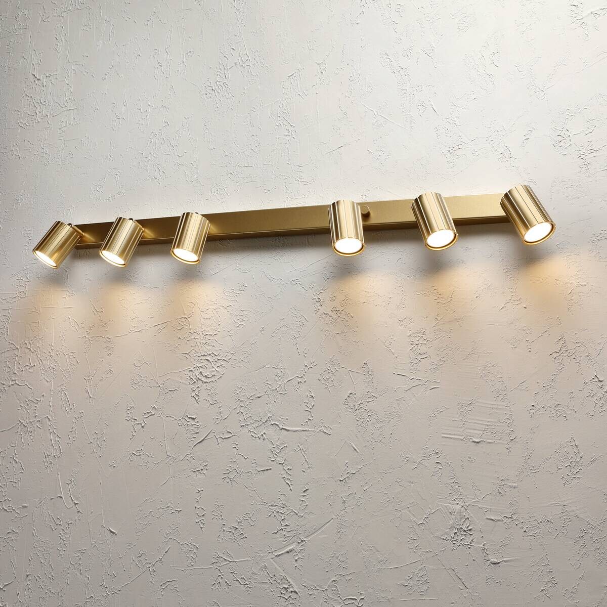 Lamkur Strahler Prisma gold Stahl B/H/L: ca. 6,5x16,5x117 cm 6 Brennstellen