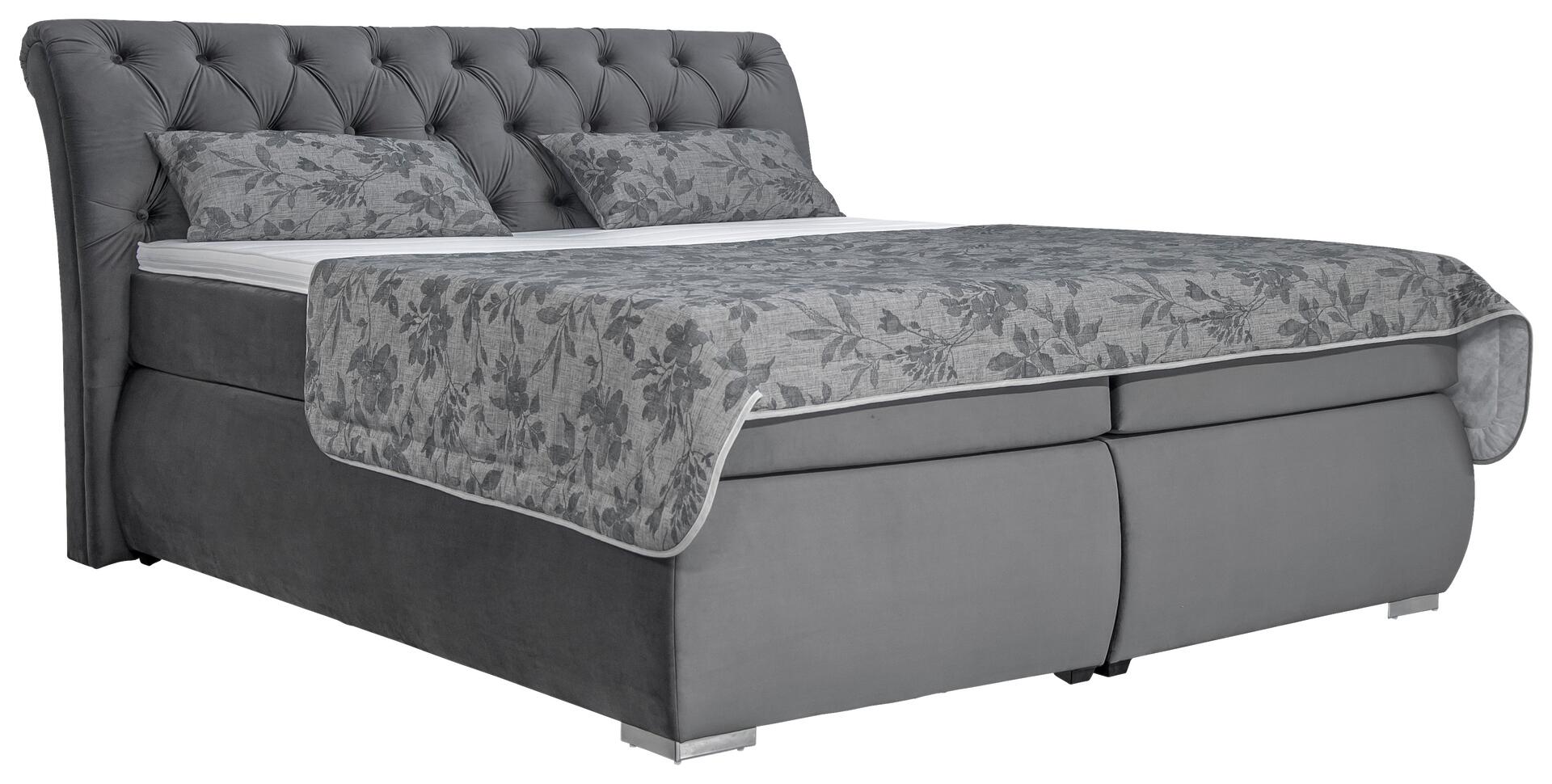Boxspringbett Agnes dunkelgrau Liegefläche B/L: ca. 180x200 cm
