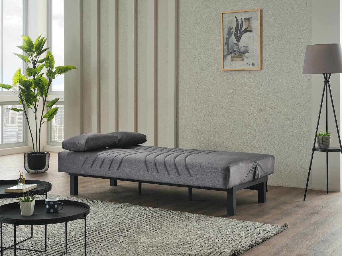 Schlafsofa grau Polyester B/H/T: ca. 190x86x84 cm