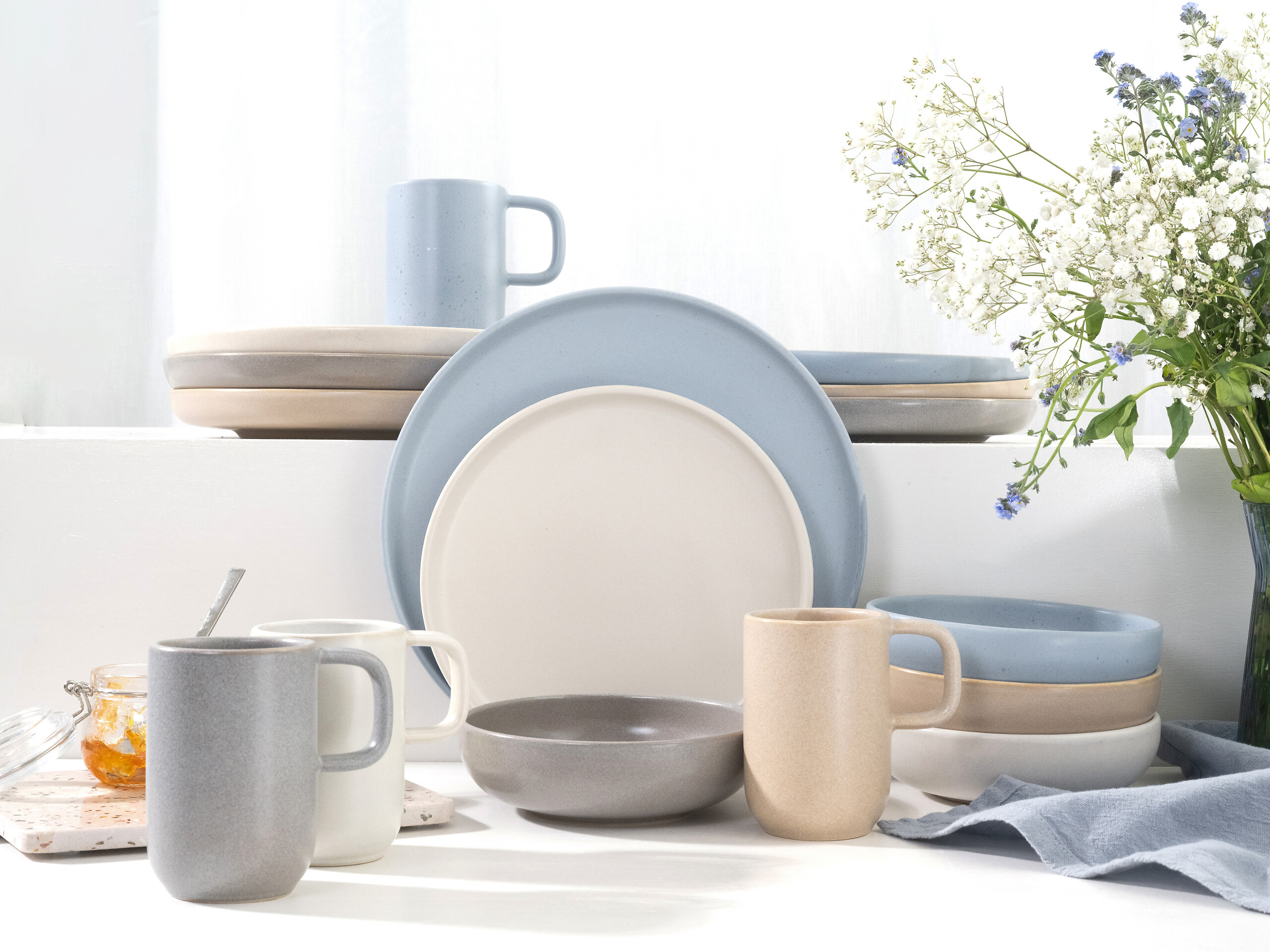 CreaTable Kombiservice Uno Nordic bunt Steinzeug 16 tlg.