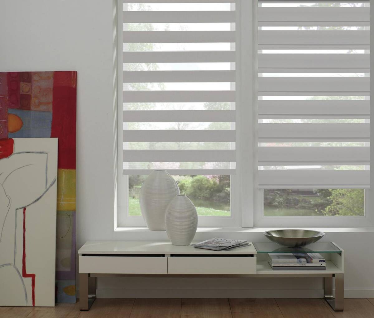 Doppelrollo Easyfix hellgrau B/L: ca. 90x210 cm