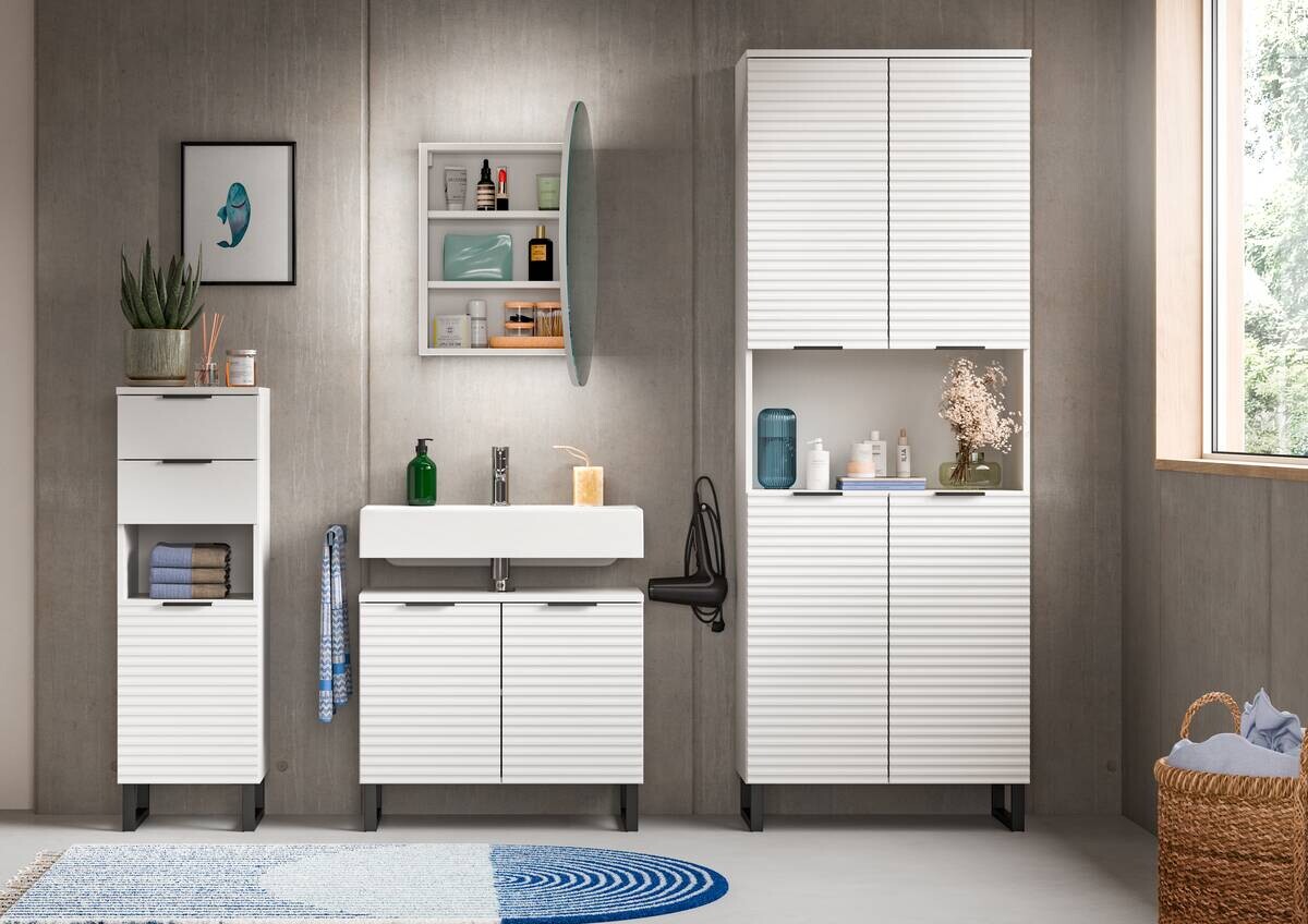 Badblock Riff weiß B/H/T: ca. 105x193x34 cm