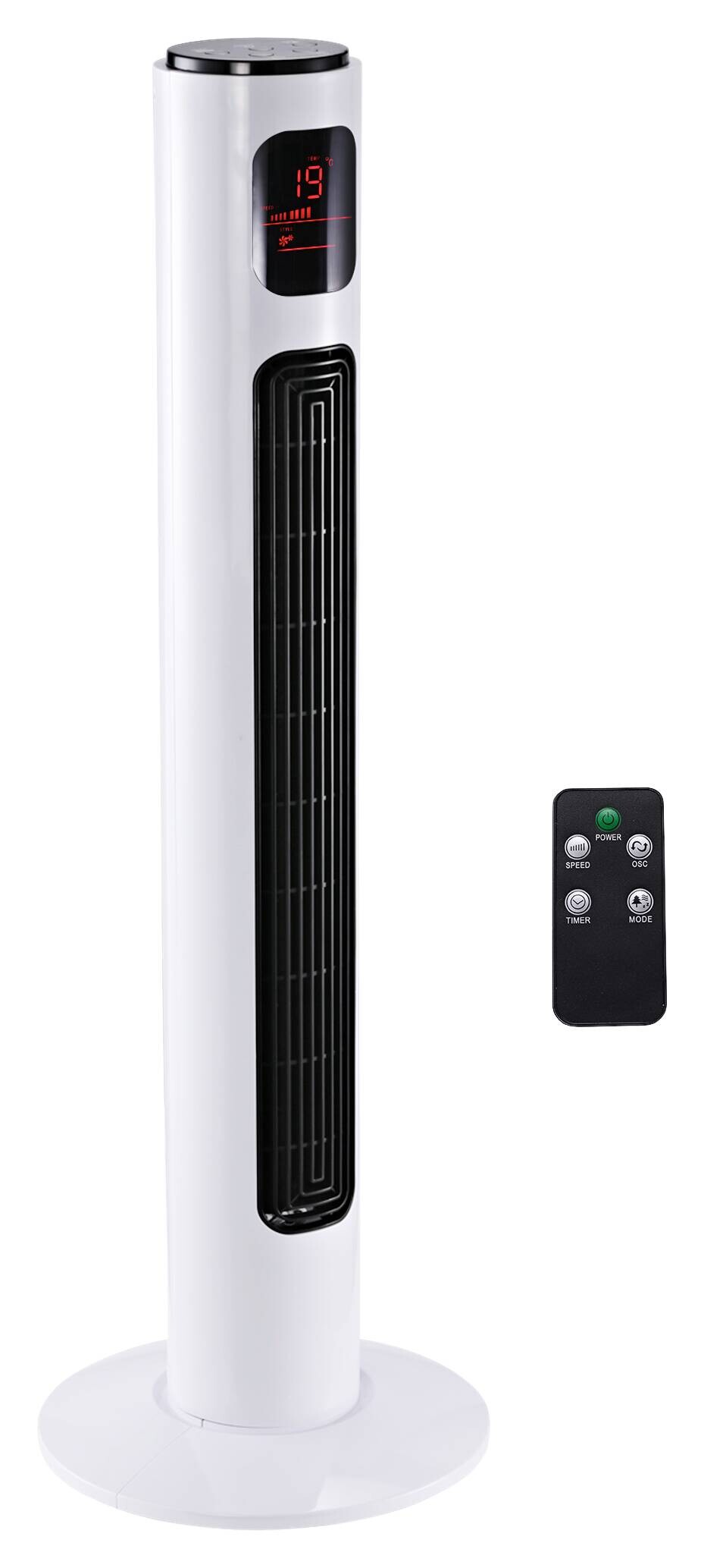 HOMCOM Ventilator schwarz Edelstahl Kunststoff Polypropylen B/H/L: ca. 32x32x96 cm