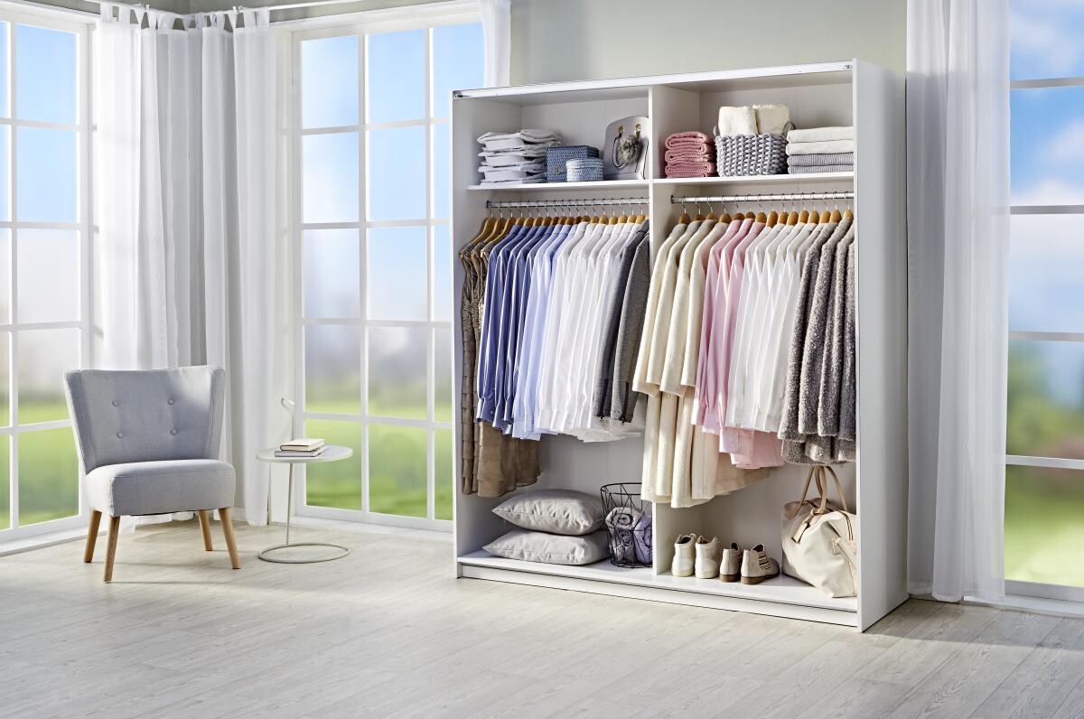 Schwebetürenschrank Time weiß B/H/T: ca. 170x195x59 cm