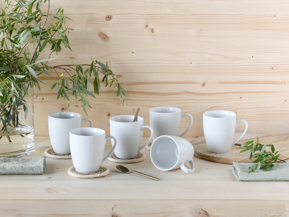 CreaTable Kaffeebecher Luna weiß Porzellan 6 tlg.