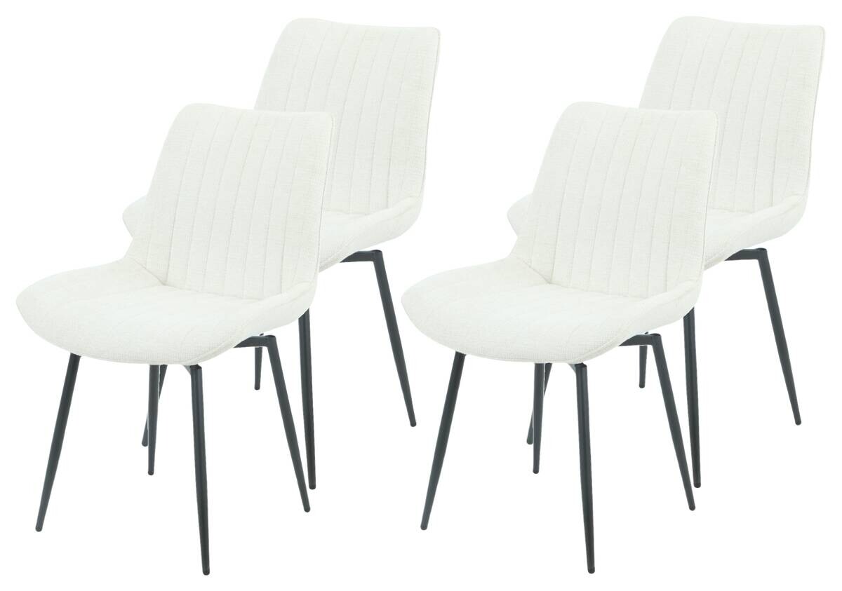 Stuhl Newport, 4er-Set beige Microfaser Webstoff B/H/T: ca. 54x85x63 cm