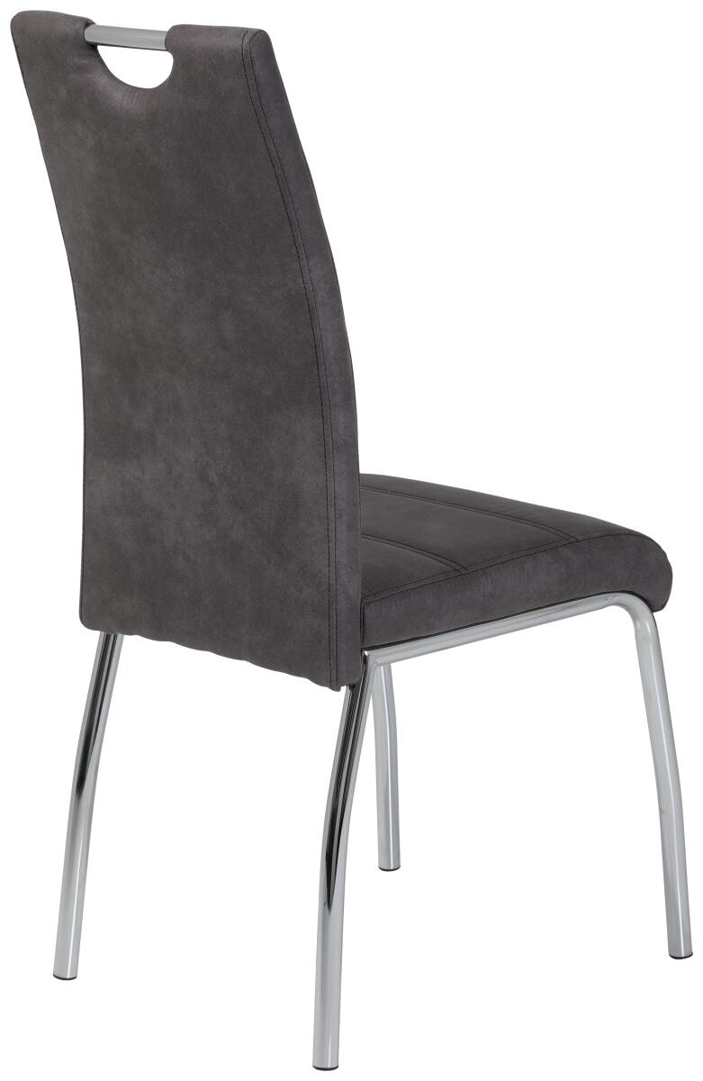 Stuhl Susi 2er Set anthrazit Vintage Microfaser B/H/T: ca. 44x98x61 cm