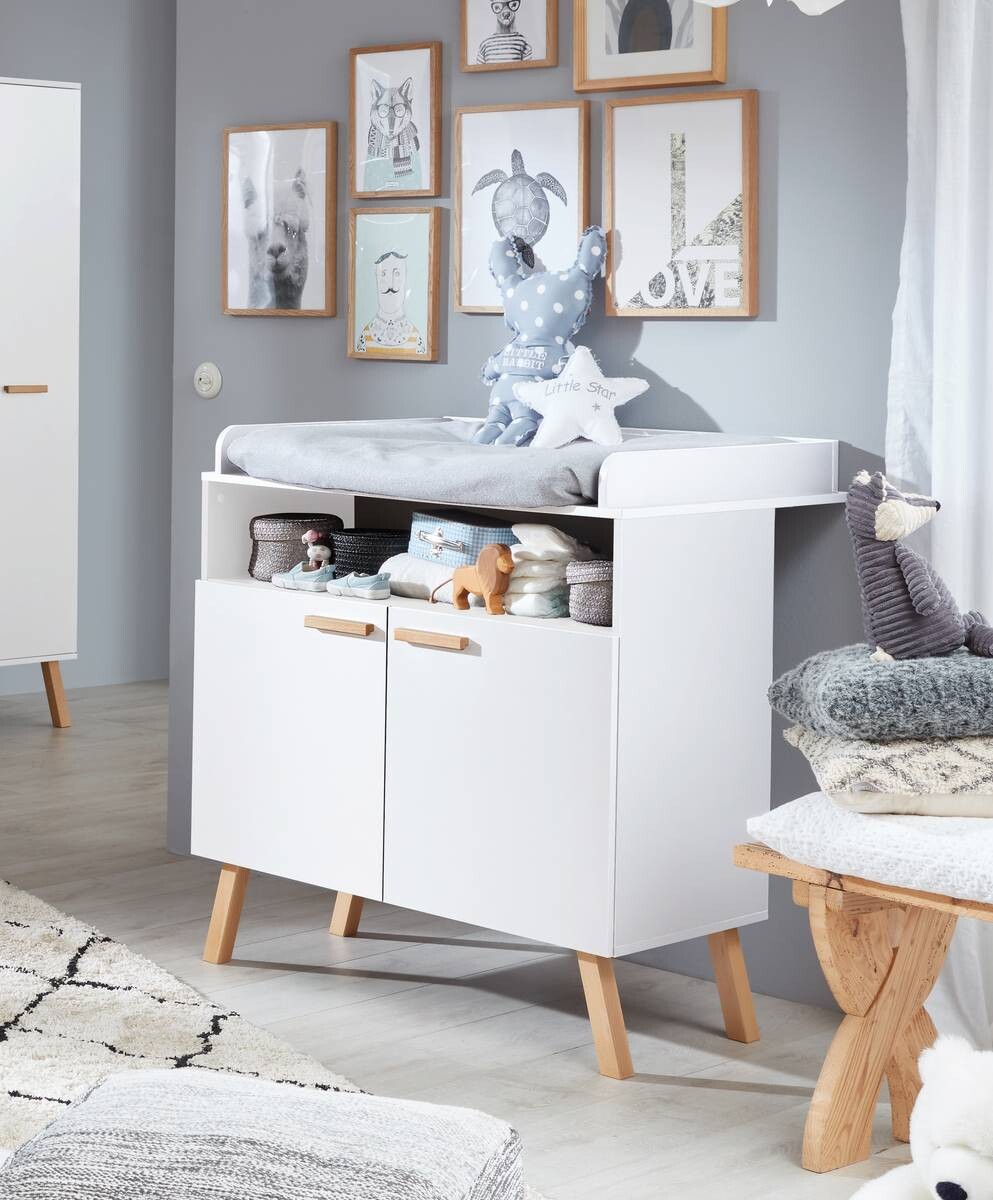 Wickelkommode Mats weiß B/H/T: ca. 96x105x78 cm