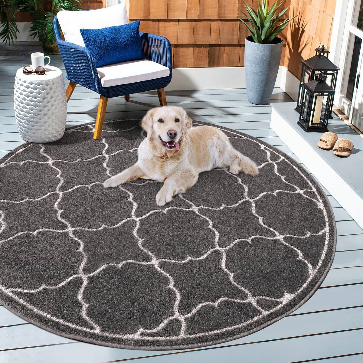 Sanat Outdoorteppich BERLIN grau B/L: ca. 150x150 cm